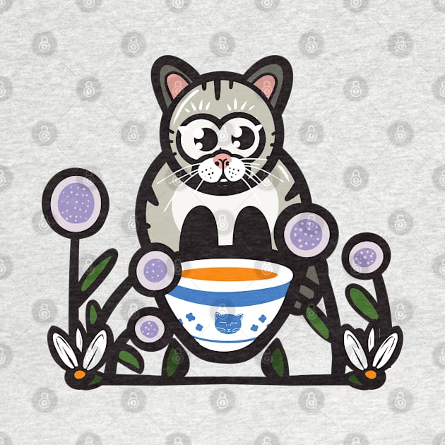 Drink your soup, kitty by Mimie20